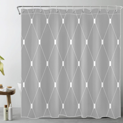 LB Grey Minimalist Shower Curtain Decor,Modern Grey and White Geometric Pattern Textured Shower Curtains for Bathroom 72X78 inch Polyester Fabric Bathroom Decoration Bath Curtains Hooks Included LB Grey Minimalist Shower Curtain Decor,Modern Grey and White Geometric Pattern Textured Shower Curtains for Bathroom 72X78 inch Polyester Fabric Bathroom Decoration Bath Curtains Hooks Included