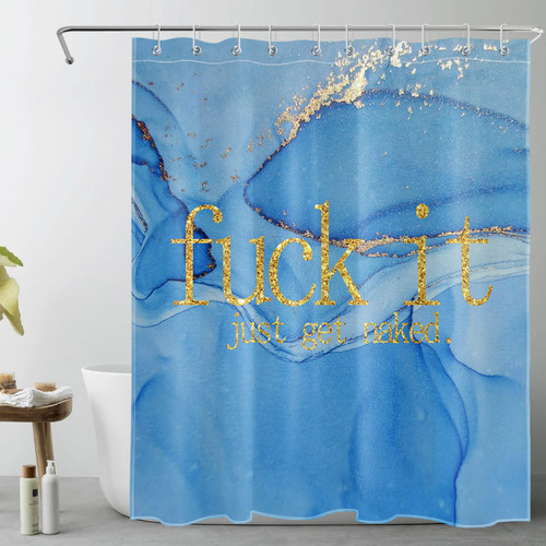 LB Abstract Blue and Gold Shower Curtain Decor,Funny Quotes on Modern Minimalist Geometric Shower Curtain for Bathroom 60X72 inch Polyester Fabric Bathroom Decoration Bath Curtains Hooks Included LB Abstract Blue and Gold Shower Curtain Decor,Funny Quotes on Modern Minimalist Geometric Shower Curtain for Bathroom 60X72 inch Polyester Fabric Bathroom Decoration Bath Curtains Hooks Included