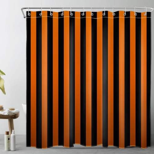 LB Orange and Black Striped Shower Curtain Decor,Halloween Aesthetic Art Geometric Pattern Shower Curtain for Bathroom 72X78 inch Polyester Fabric Bathroom Decoration Bath Curtains Hooks Included LB Orange and Black Striped Shower Curtain Decor,Halloween Aesthetic Art Geometric Pattern Shower Curtain for Bathroom 72X78 inch Polyester Fabric Bathroom Decoration Bath Curtains Hooks Included