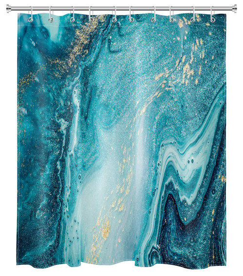 LB Marble Shower Curtain Swirls Ripples Natural Luxury Ocean Art Agate Blue Gold Granite Marble Texture Shower Curtains for Bathroom Decor Set with Hooks 58x72 inch Waterproof Polyester Fabric LB Marble Shower Curtain Swirls Ripples Natural Luxury Ocean Art Agate Blue Gold Granite Marble Texture Shower Curtains for Bathroom Decor Set with Hooks 58x72 inch Waterproof Polyester Fabric