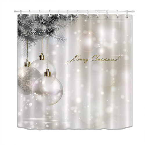 LB Sliver Grey Christmas Balls Shower Curtains for Bathroom Glitter Bubble Winter Shower Curtain with Hooks Fashion Bathroom Decorations 72x78 inch Extra Long Polyester Fabric Waterproof LB Sliver Grey Christmas Balls Shower Curtains for Bathroom Glitter Bubble Winter Shower Curtain with Hooks Fashion Bathroom Decorations 72x78 inch Extra Long Polyester Fabric Waterproof