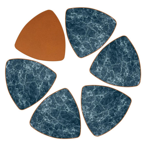 Coasters for Coffee Table, 6 Drink Coasters, Farmhouse Bar Coasters, Cool Housewarming Gift, New Home, Art Marble Modern Grey Blue