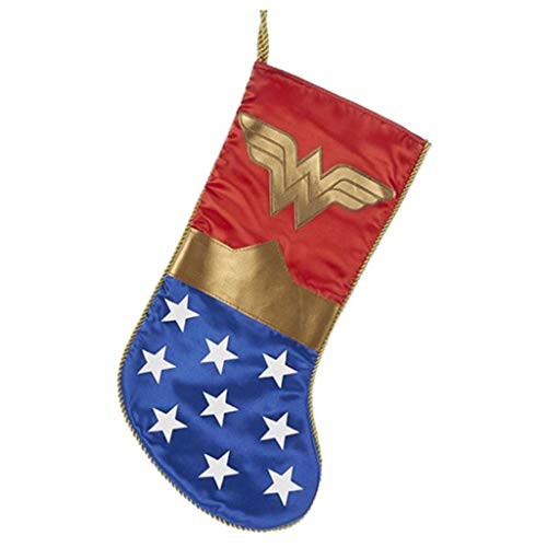 Kurt Adler Wonder Woman Logo Applique Christmas Stocking