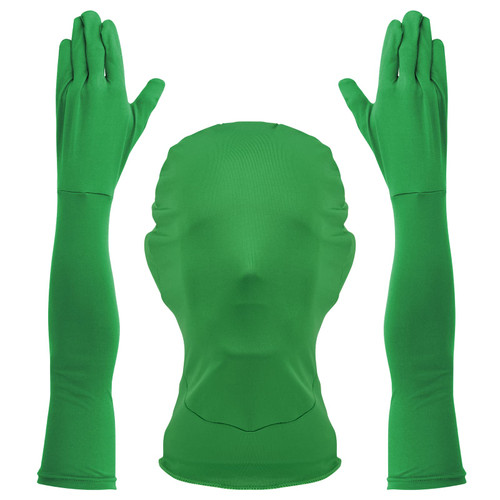 Cosmos Chroma Key Green Screen Gloves Hood Chroma Key Compositing Green Gloves Chroma Keying Green Hood for Green Screen Photography Photo Video Post-Processing Invisible Effects (Green)