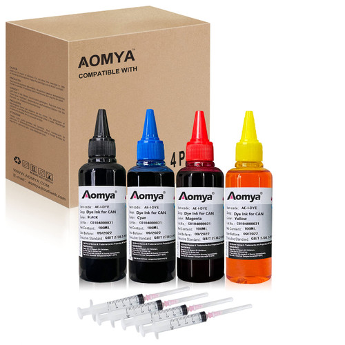 Aomya 4x100ml Ink Refill Tools Compatible with Canon PG-245XL CL-246XL PG-275XL CL-276XL PG-245 CL-246 PG-275 CL-276 Ink Cartridges