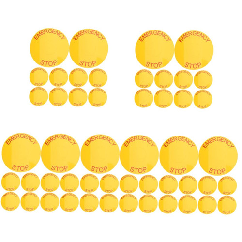 TEHAUX 50 Pcs Emergency Stop Sign Sticker Labels Mechanic Stickers Sticker Paper Matte Stop Signs Decals Emergency Stop Signs Stickers Emergency Stop Signs Decals PVC Mechanical Equipment
