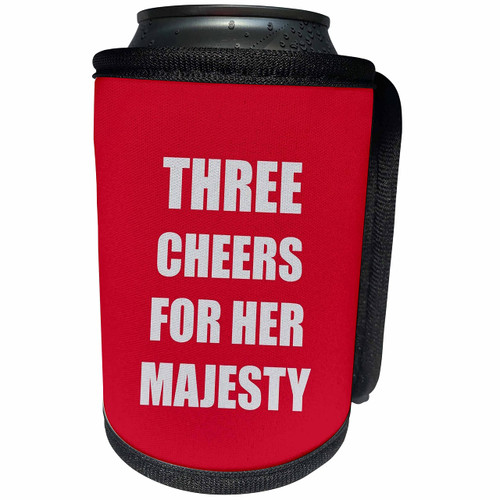 3dRose Three Cheers For Her Majesty Grey Text Red Background - Can Cooler Bottle Wrap (cc-361263-1) 3dRose Three Cheers For Her Majesty Grey Text Red Background - Can Cooler Bottle Wrap (cc-361263-1)