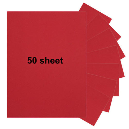 50 Pieces 8.5" x 11" Red Cardstock, Heavyweight Cardstock Sheets Blank Invitation Paper Greeting Cards Printable, 74lb Cover 200 GSM