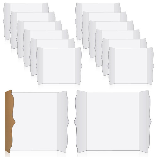15 Pcs Trifold Presentation Board 12 x 20 Inch Trifold Poster Board Portable Science Fair Display Boards Cardboard Trifold Board Foldable Posterboard for Photo Exhibition Meeting School (White)