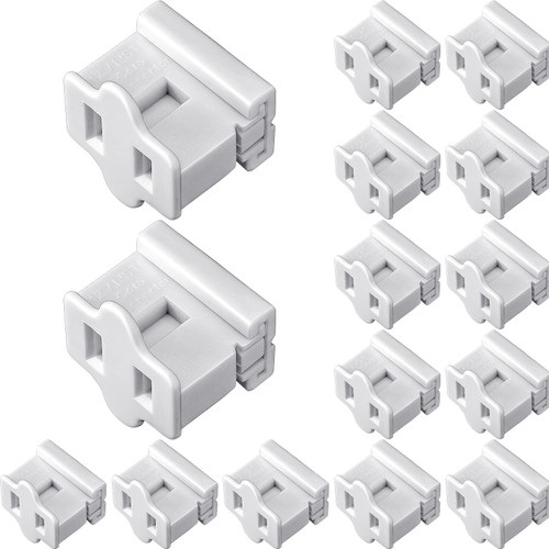 SPT-1 Christmas Light Slip Plug Female Plug Vampire Plug Slip Plug Inline Zip Plug Holiday Plug Adapter for Lights Design (15, White)