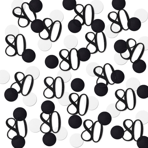 Black Glitter 80 Confetti, 80th Birthday Number Confetti, 200pcs Anniversary Party Table Decoration Supplies