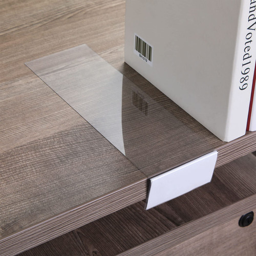 15 Pieces Moveable Shelf Label Holders Clear Shelves Tags Moveable Library Shelf Markers Transparent Shelf Label Display Holder for Classroom Office Library Book Shelves (9.06 x 3.03 x 1.57 Inch)
