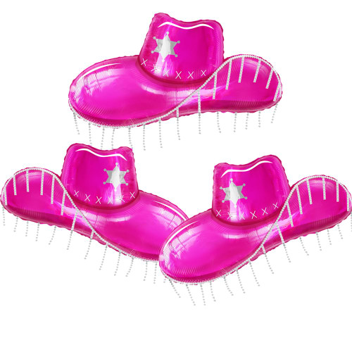 3pcs Cowgirl hat balloons,37Inch pink cowboy hat helium balloons for girly pink western cowgirl theme birthday party decoration Disco theme Last Rodeo Bachelorette Party decoration balloons 3pcs Cowgirl hat balloons,37Inch pink cowboy hat helium balloons for girly pink western cowgirl theme birthday party decoration Disco theme Last Rodeo Bachelorette Party decoration balloons
