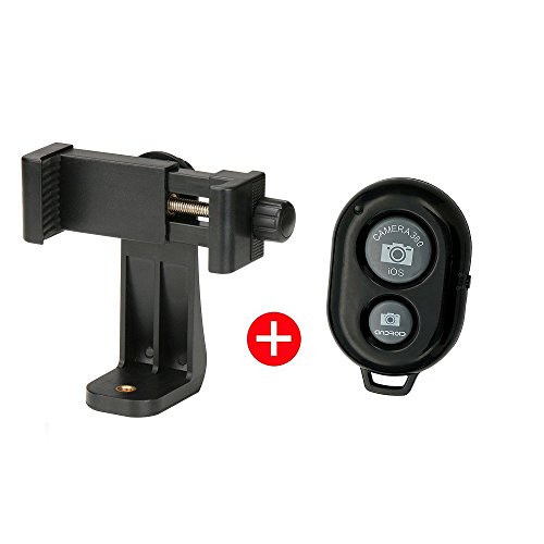 iPhone Tripod Mount with Remote - Ulanzi Tripod Mount for iPhone X Plus 8 7 6 Samsung, 360 Degree Rotatable Phone Tripod Mount Smartphone Tripod Mount for Steady Selfie Stick Photography Video Vlog