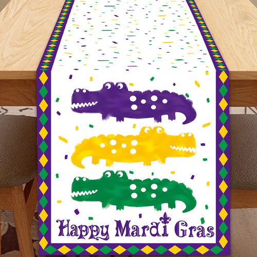 Joyful Start Mardi Gras Table Runner Mardi Gras Table Decorations Happy Mardi Gras Carnival Table Runner Seasonal Festival Kitchen Dining Table Decoration for Indoor Outdoor Party Supplies Joyful Start Mardi Gras Table Runner Mardi Gras Table Decorations Happy Mardi Gras Carnival Table Runner Seasonal Festival Kitchen Dining Table Decoration for Indoor Outdoor Party Supplies