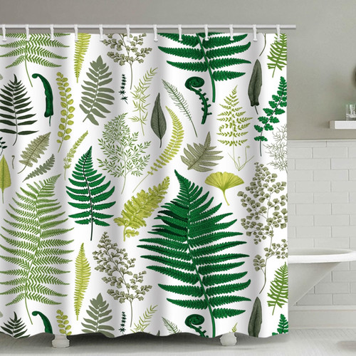 Beydodo Bath Shower Curtain 72x80 inch, Bathroom Shower Curtain Polyester Home Decor Shower Curtain Tropical Leaves Pattern