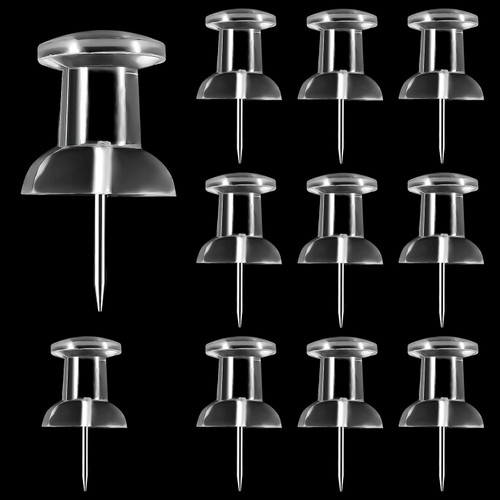 40 Count 1.8 Inch Giant Large push pins for Cork Board, Clear Jumbo Thumb Tacks Steel Point and Plastic Head Big for Bulletin Boards Wall Craft Projects