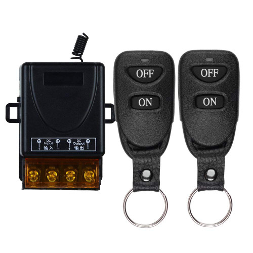 fushionsea DC 12V 24V 36V 48V Wireless Control Switch 433Mhz Remote Transmitter and Receiver, 30A 12 Volt Wireless Relay Switch Used in Household and Industrial Fields and More