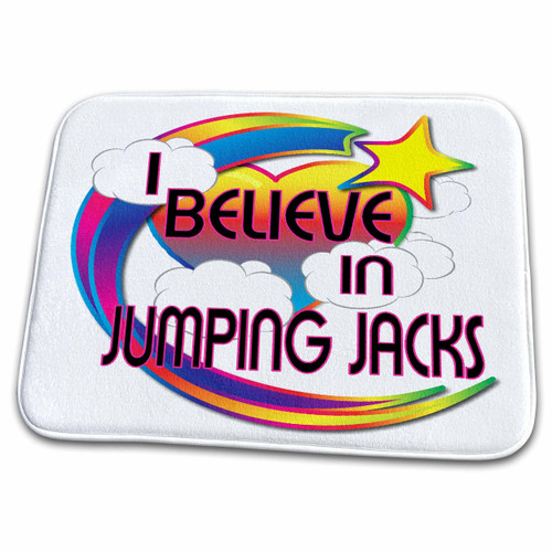 3dRose I Believe In Jumping Jacks Cute Believer Design - Dish Drying Mats (ddm-166618-1)
