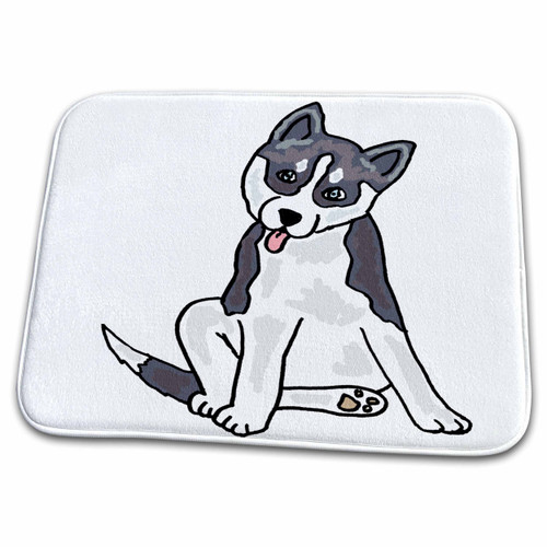 3dRose Funny Grey Siberian Husky Puppy Dog Cartoon - Dish Drying Mats (ddm-200117-1) 3dRose Funny Grey Siberian Husky Puppy Dog Cartoon - Dish Drying Mats (ddm-200117-1)