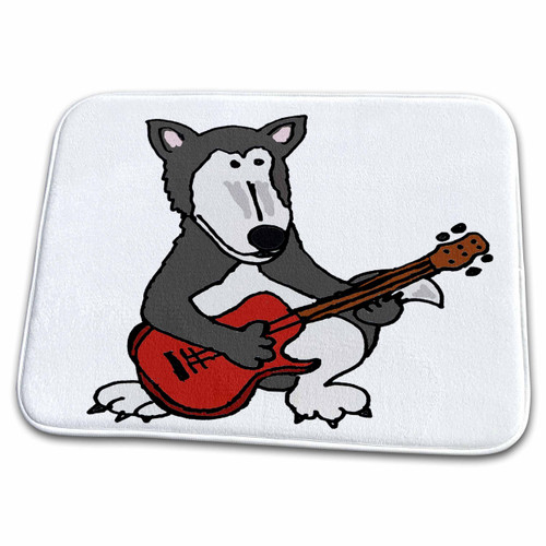3dRose All Smiles Art Music - Cute Grey Wolf Playing Red Guitar - Dish Drying Mats (ddm-200174-1) 3dRose All Smiles Art Music - Cute Grey Wolf Playing Red Guitar - Dish Drying Mats (ddm-200174-1)