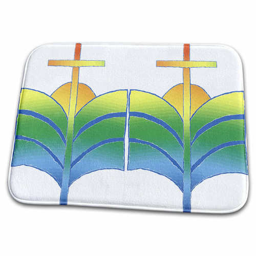 3dRose Florene Christmas - Cross x Two - Dish Drying Mats (ddm-20246-1)