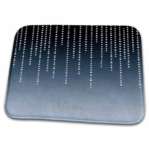 3dRose Silver Shimmering Rhinestones On Blue Grey Background - Dish Drying Mats (ddm-274834-1)