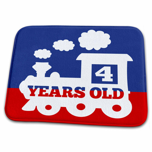 3dRose Train 4 Years Old Birthday Locomotive - Dish Drying Mats (ddm-283598-1)