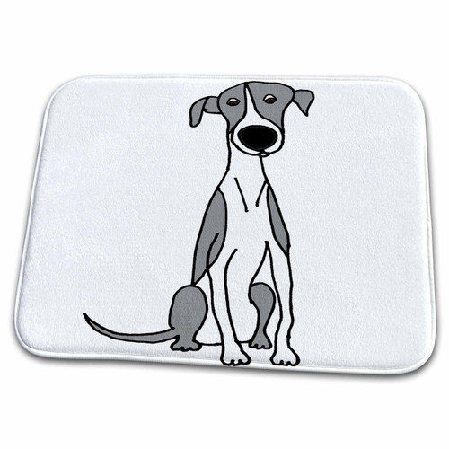3dRose Funny Cute Grey and white Greyhound Racing Dog Puppy... - Dish Drying Mats (ddm-326028-1) 3dRose Funny Cute Grey and white Greyhound Racing Dog Puppy... - Dish Drying Mats (ddm-326028-1)