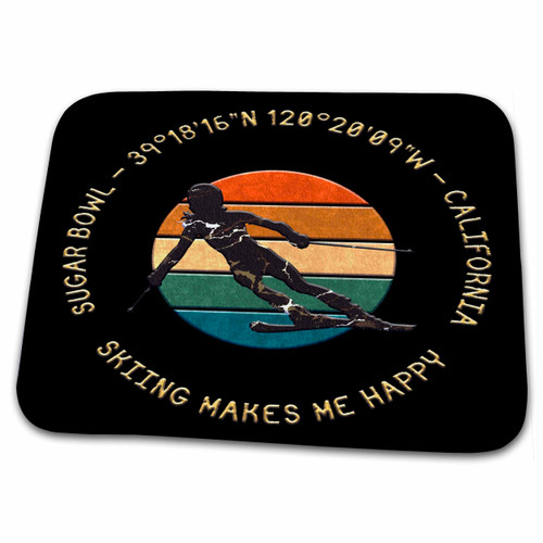 3dRose Sugar Bowl, California. Woman skier. Yellow, black.... - Dish Drying Mats (ddm-374855-1)