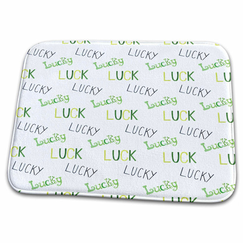 3dRose St Patricks Day Lucky Word Typography Pattern - Dish Drying Mats (ddm-375327-1)