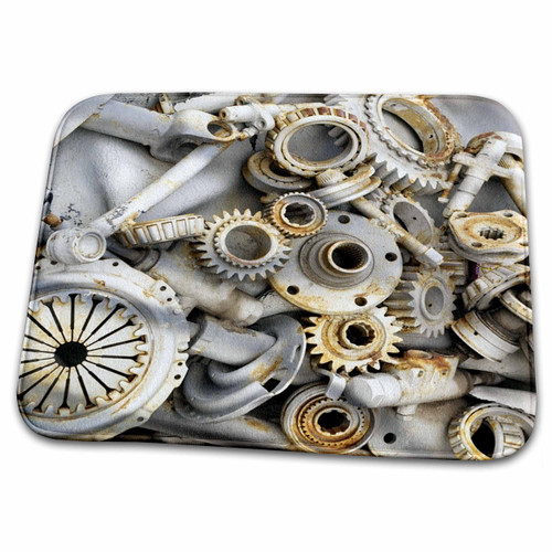 3dRose Florene Steam Punk - Steampunk Rusty Parts - Dish Drying Mats (ddm-45007-1)