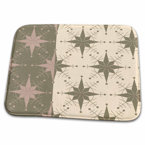 3dRose Vintage Christmas Star Pattern in Mauve - Dish Drying Mats (ddm-97927-1)