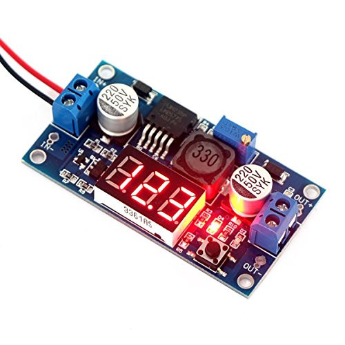 WINGONEER LM2577 Boost Converter DC 3-34V to 4-35V 5V/12V Adjustable Step Up Volt Regulator with Red LED Voltmeter Voltage Monitor Power Supply Module