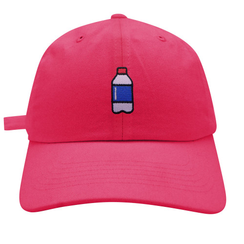 JPAK Plastic Water Bottle Baseball Cap Embroidered Cotton Dad Hat - Hot Pink