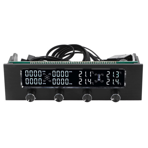 5.25 inch Fan Speed Controller, CPU Temperature Controller, Intelligent Detection PC Computer Cooling Fan Speed Governor, Front Panel LCD Display