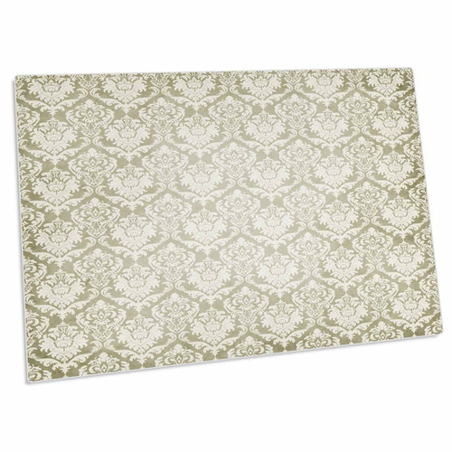 3dRose Silver and White Shimmering Damask Pattern - Desk Pad Place Mats (dpd-215705-1)
