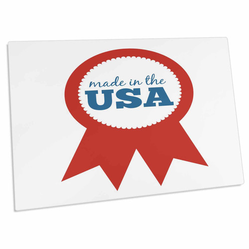 3dRose Made in The USA red White and Blue Ribbon on a White... - Desk Pad Place Mats (dpd-256603-1)