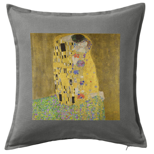 HARD EDGE DESIGN The Kiss Grey Throw Pillow Cover