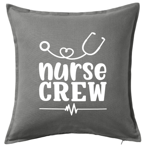 HARD EDGE DESIGN Nurse Crew Heartbeat Grey Throw Pillow with Polyester Filling