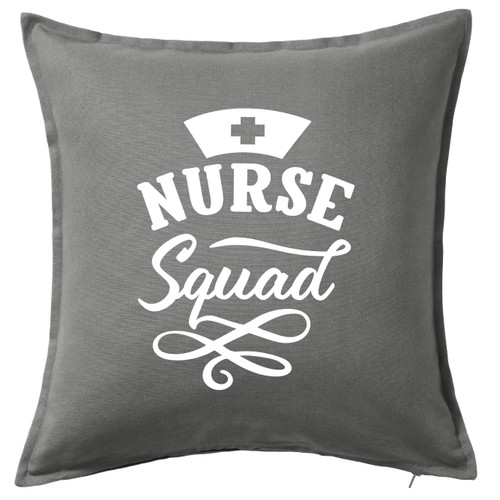 HARD EDGE DESIGN Nurse Squad Flourish Grey Throw Pillow Cover