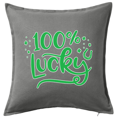 HARD EDGE DESIGN 100% Lucky Horseshoe Grey Throw Pillow with Polyester Filling