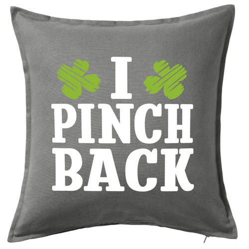 HARD EDGE DESIGN I Pinch Back Clovers Grey Throw Pillow Cover