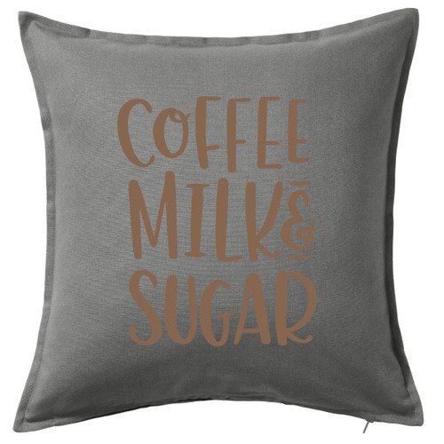 HARD EDGE DESIGN Coffee Recipie Grey Throw Pillow with Polyester Filling