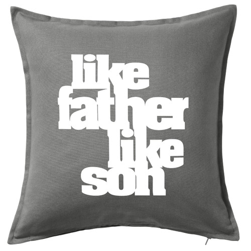 HARD EDGE DESIGN Like Father Like Son Grey Throw Pillow Cover