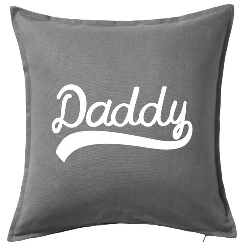 HARD EDGE DESIGN Daddy Swoosh Grey Throw Pillow with Polyester Filling