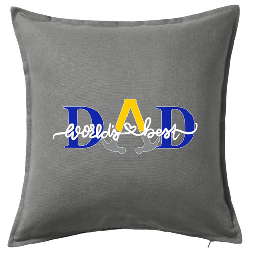 HARD EDGE DESIGN World's Best Dad Hammer Grey Throw Pillow with Polyester Filling