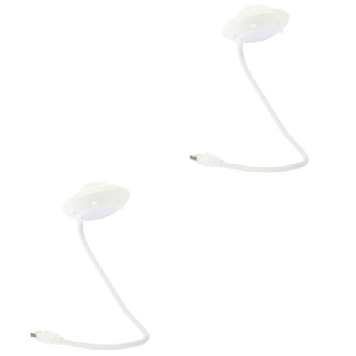 BESTOYARD 2pcs USB Flying Saucer Light LED Desk Lamp Rechargeable Nightlight Rechargeable Reading Light Gooseneck Desk Lamp Computer Keyboard Light Rechargeable Desk Table Light Reading Lamp
