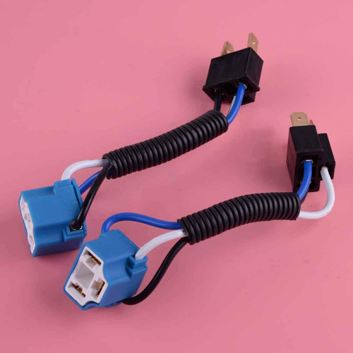 Davitu Cables, Adapters & Sockets - DWCX 2Pcs H4 Ceramic Wire Wiring Headlight Headlamp Extension Harness Socket Connector Adaptor Male & Female Plug 12V 24V