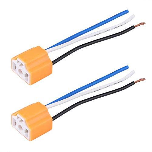 Davitu Cables, Adapters & Sockets - 2Pcs LED Bulb Socket Connector Female Ceramic Headlight Connector Plug Adapter Socket for H4/9003/HB2